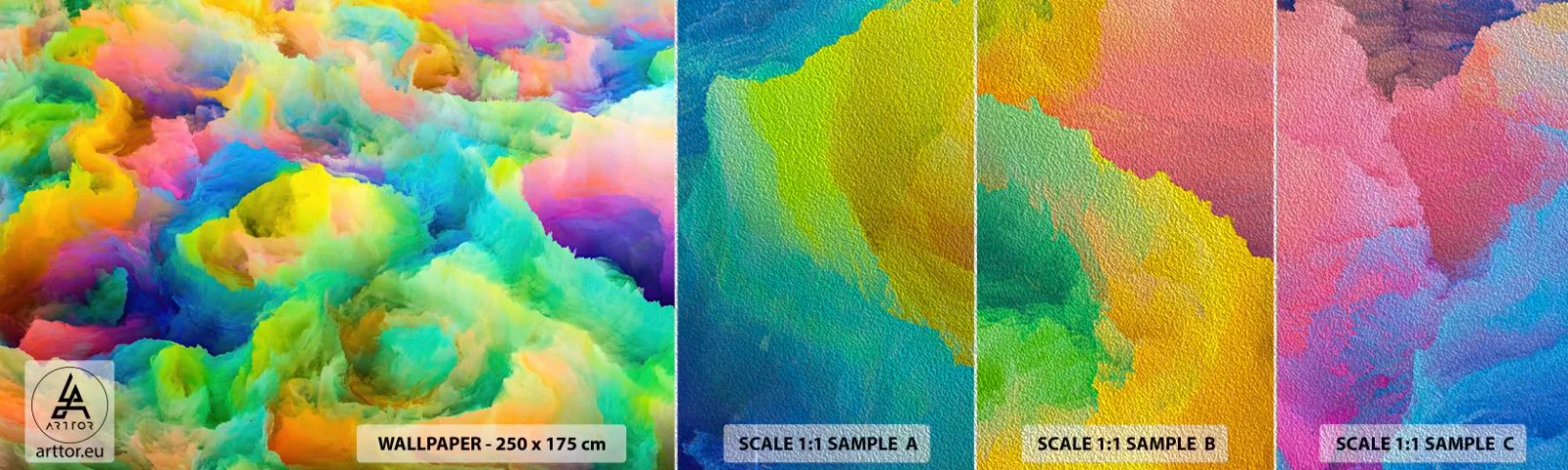 Fotótapéta Minta Premium Sand - Szivárványos pehely - Absztrakció, Darab, Pasztell színek - 100x30 cm
