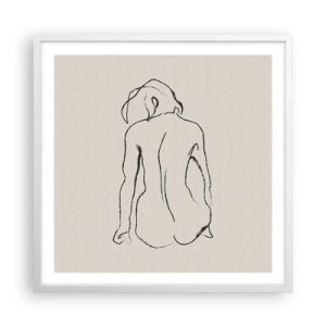 Poszter fekete keretben - Lány meztelenül - 60x60 cm