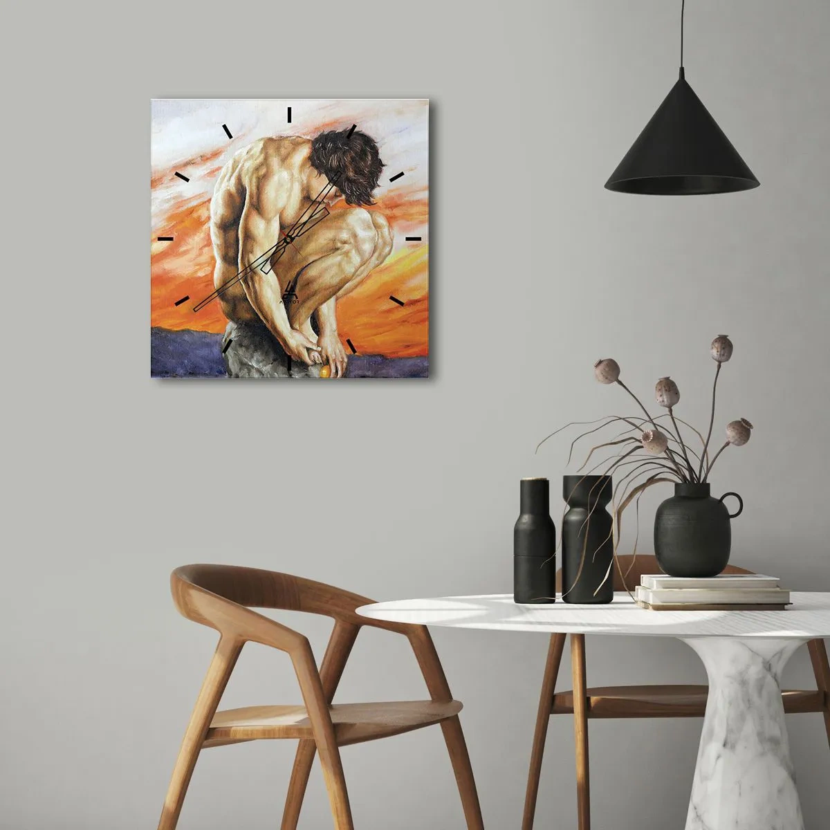 Falióra, Óra - Elmerülve önmagában - 40x40 cm