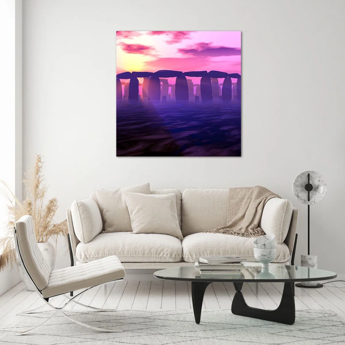 Üveg kép - Hajnali rejtély a ködben - 70x70 cm