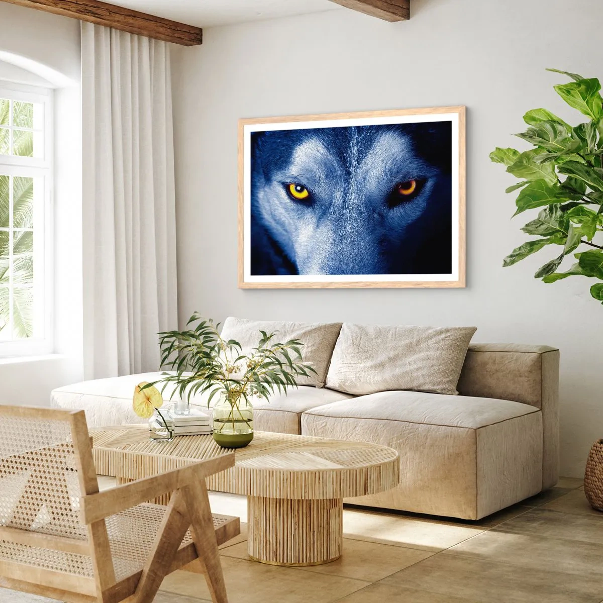 Poszter világos tölgy keretben - Hipnotizáló nézés - 70x50 cm