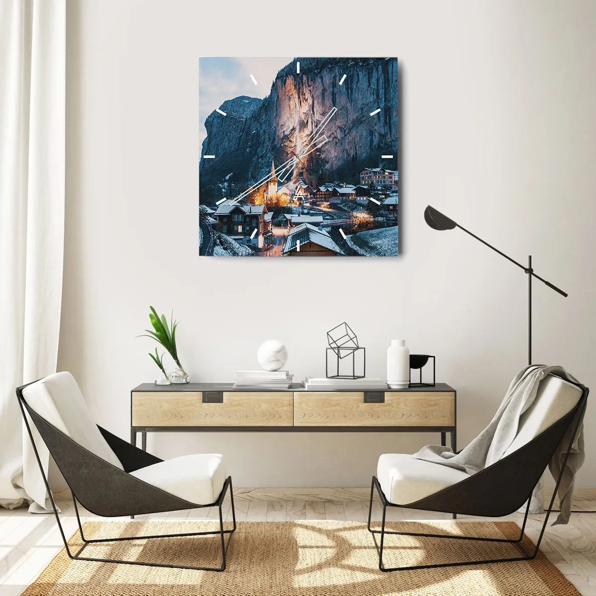 Falióra, Óra - A tél ragyogó szelleme - 40x40 cm