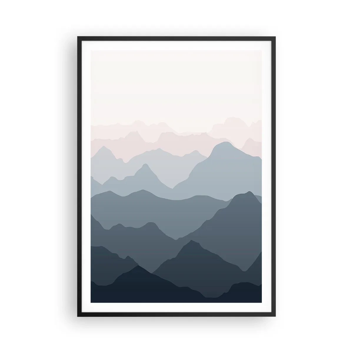 Poszter fehér keretben - A hegyek hullámai - 70x100 cm