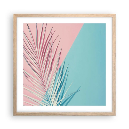 Poszter világos tölgy keretben - Trópusi impresszió - 50x50 cm