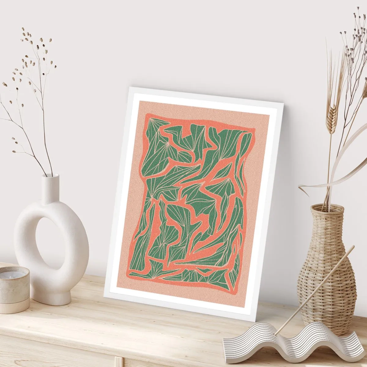 Poszter fekete keretben - A korall és a zöld közötti küzdelem - 50x70 cm