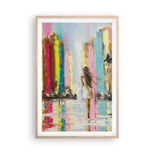 Poszter világos tölgy keretben - Kövessél - 61x91 cm