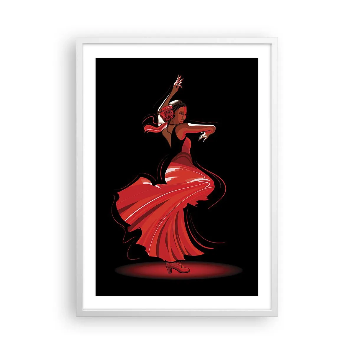 Poszter fekete keretben - A flamenco tüzes szelleme - 50x70 cm