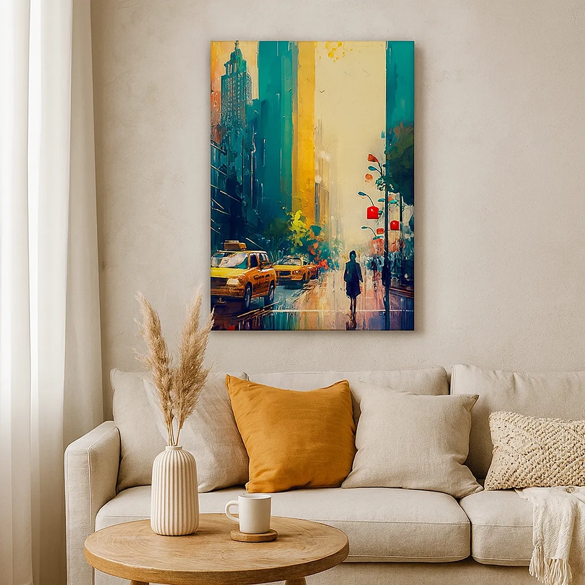 Vászonkép - New York - itt még az eső is színes. - 50x70 cm