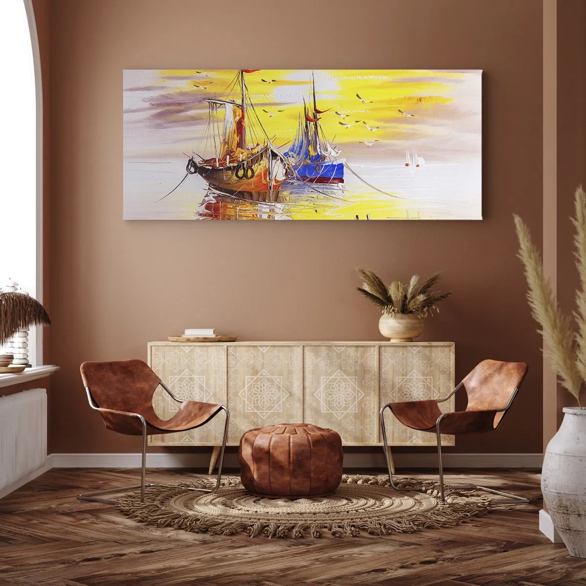 Vászonkép - Megérdemelt pihenés a kikötőben - 120x50 cm