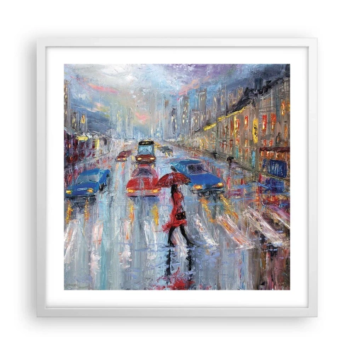 Poszter fekete keretben - Esős délután a városban - 50x50 cm