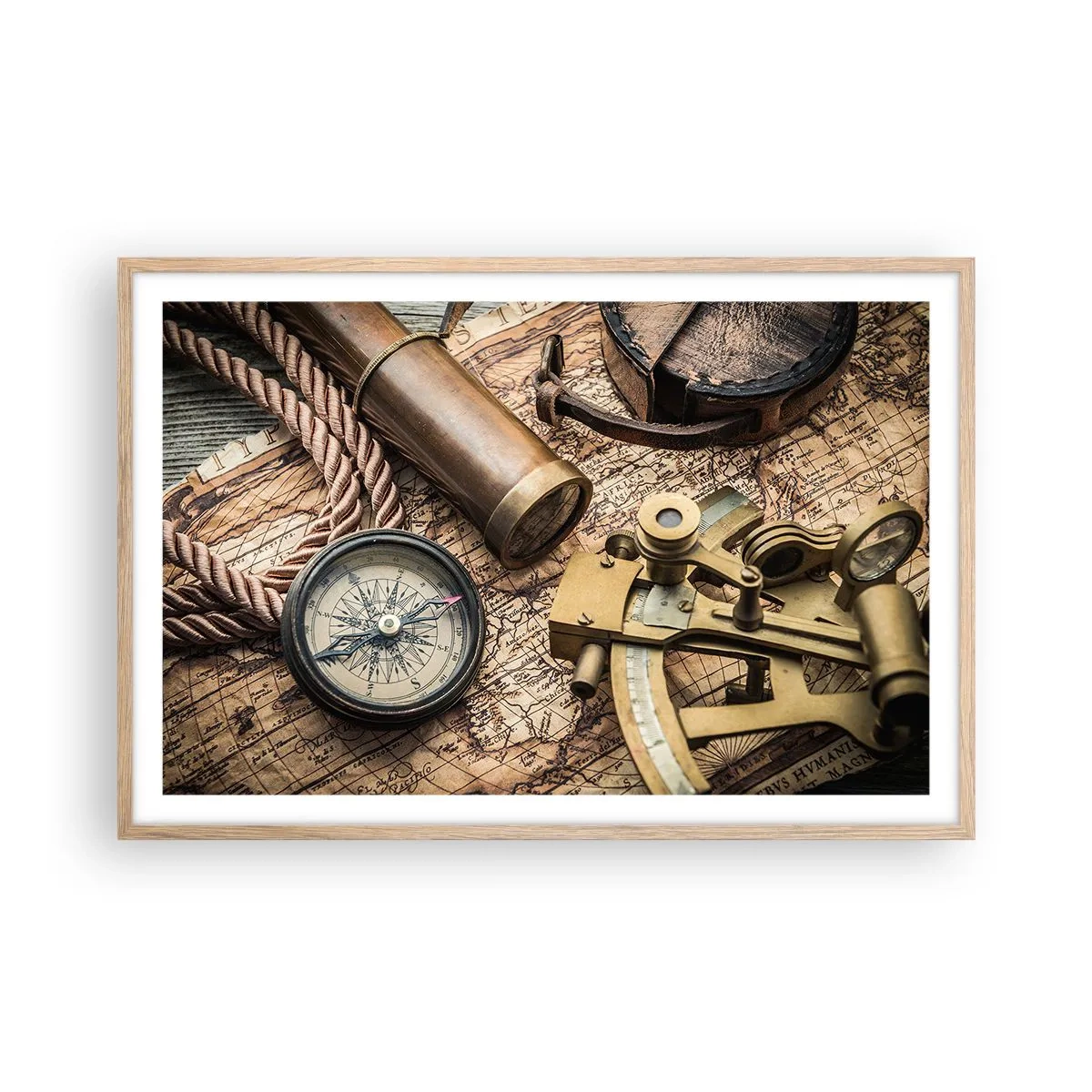 Poszter világos tölgy keretben - Állítson be egy irányt - 91x61 cm