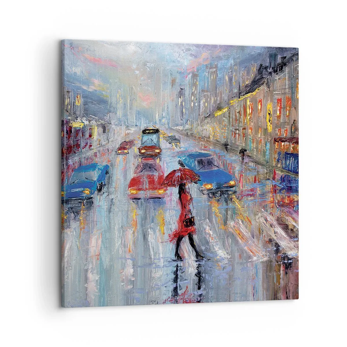 Vászonkép - Esős délután a városban - 50x50 cm