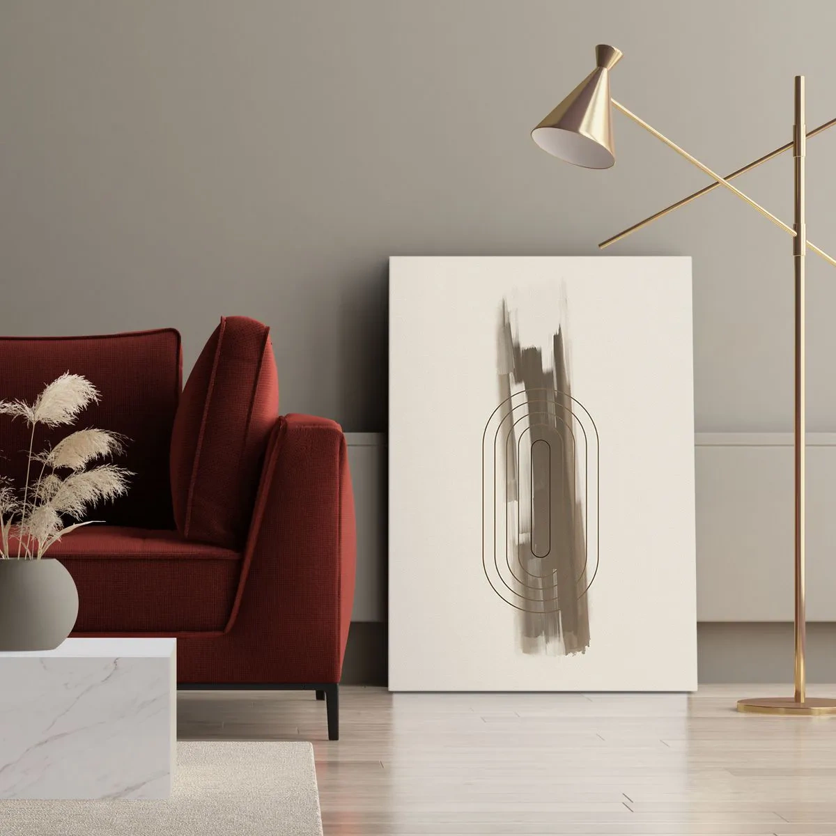 Vászonkép - Szürke fuvallat - 65x120 cm