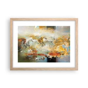 Poszter világos tölgy keretben - Vágta a fényen át  - 40x30 cm