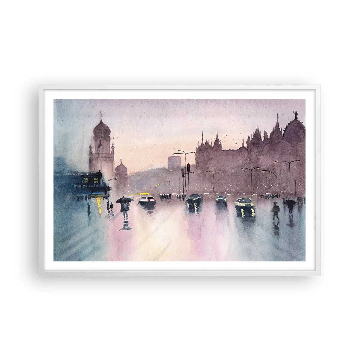 Poszter fekete keretben - Az esős ködben - 91x61 cm