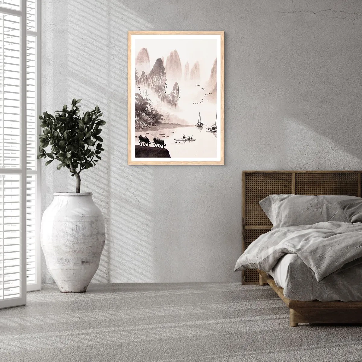 Poszter világos tölgy keretben - Kelet egzotikus hétköznapjai - 50x70 cm