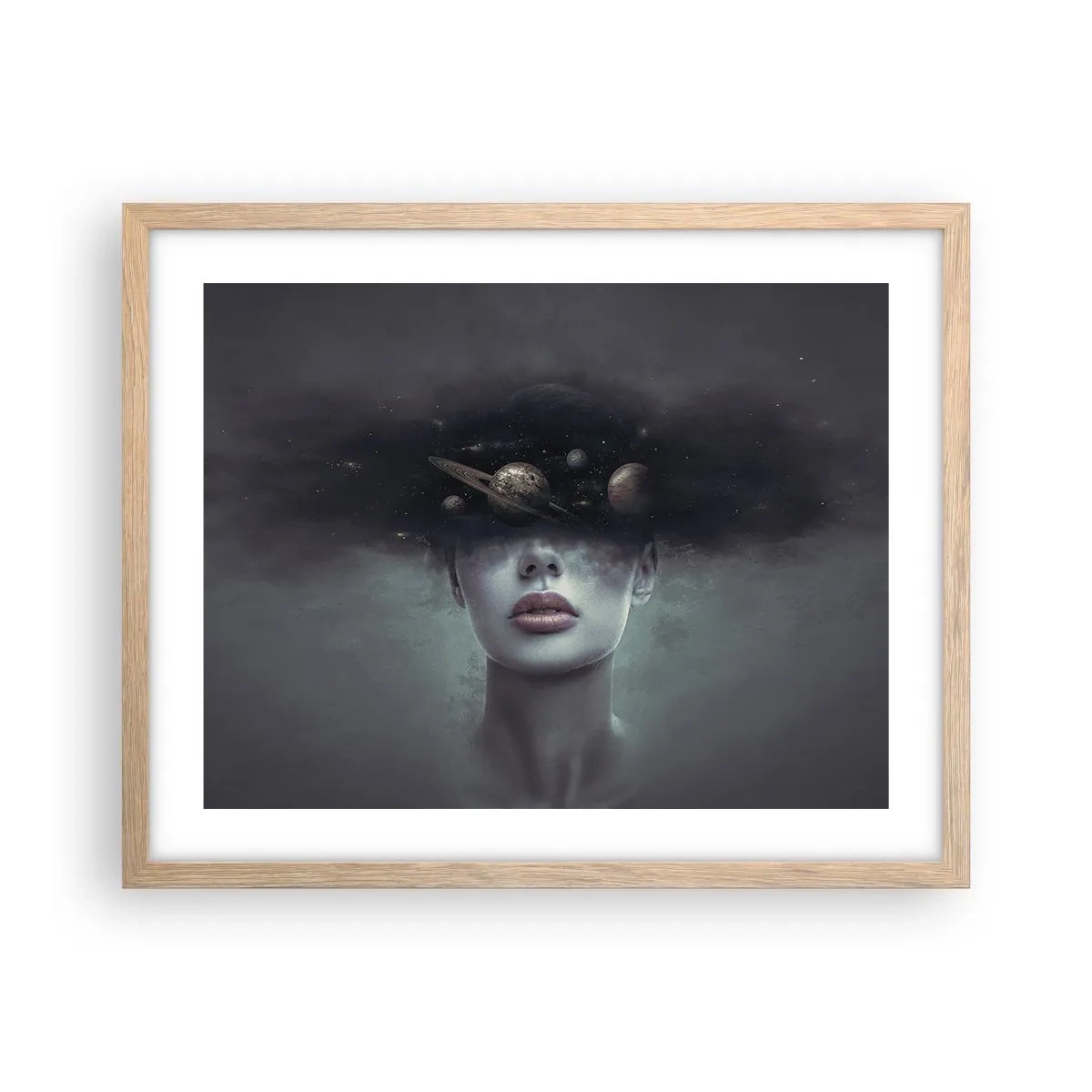 Poszter világos tölgy keretben - És a bolygók megvadulnak... - 50x40 cm