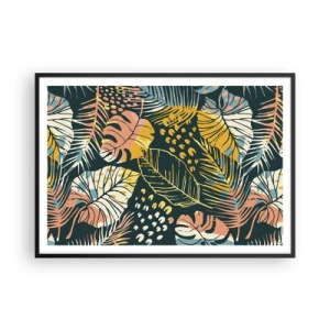 Poszter fehér keretben - Leveles fantázia - 100x70 cm