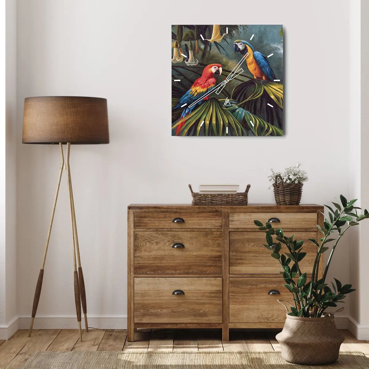 Falióra, Óra - Romantika a trópusokon - 40x40 cm