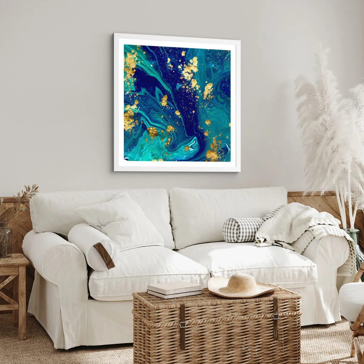 Poszter fekete keretben - Nap pelyhek  - 60x60 cm