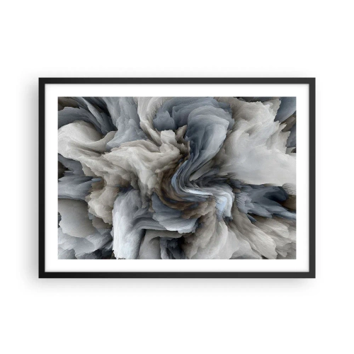 Poszter fehér keretben - Kő és virág - 70x50 cm