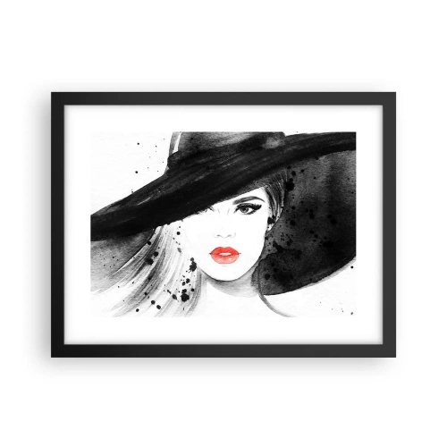 Poszter fehér keretben - Hölgy a feketében - 40x30 cm