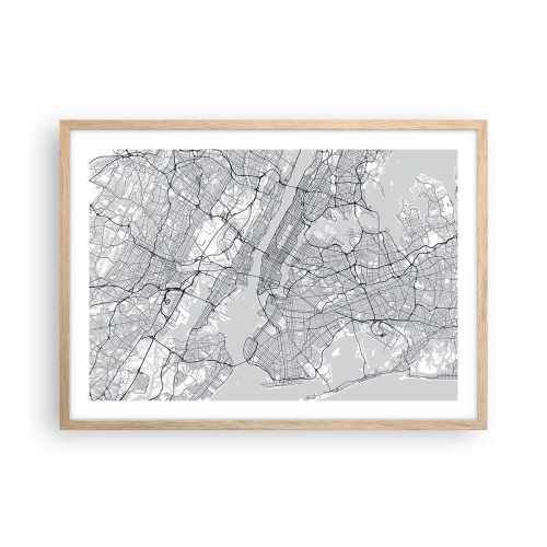 Poszter világos tölgy keretben - Metropolisz anatómiája - 70x50 cm