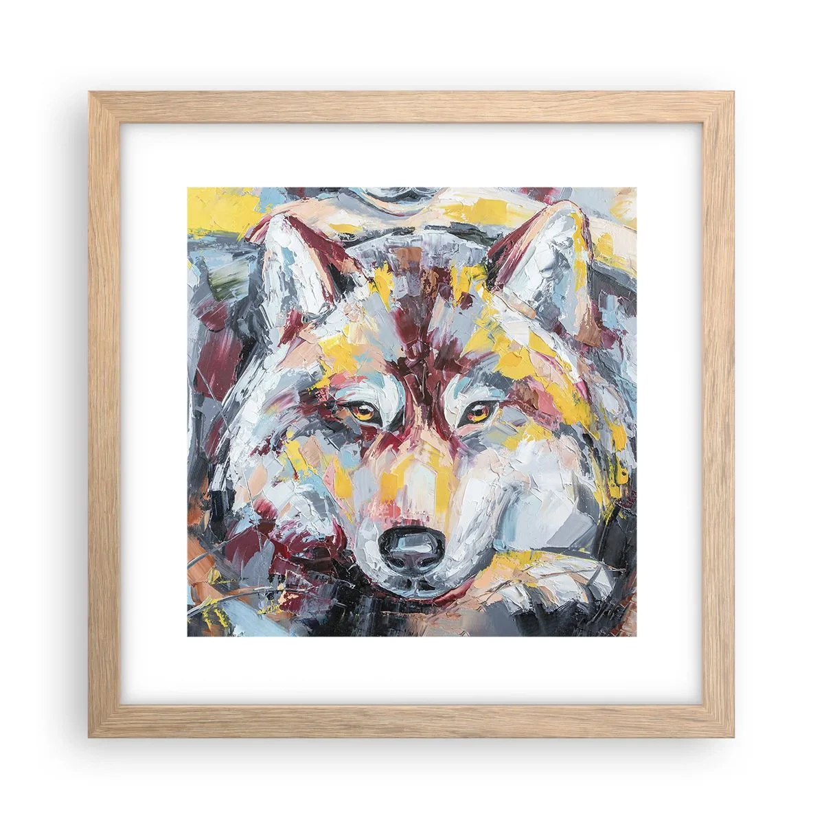 Poszter világos tölgy keretben - Nyugalom a szeretteink között - 30x30 cm