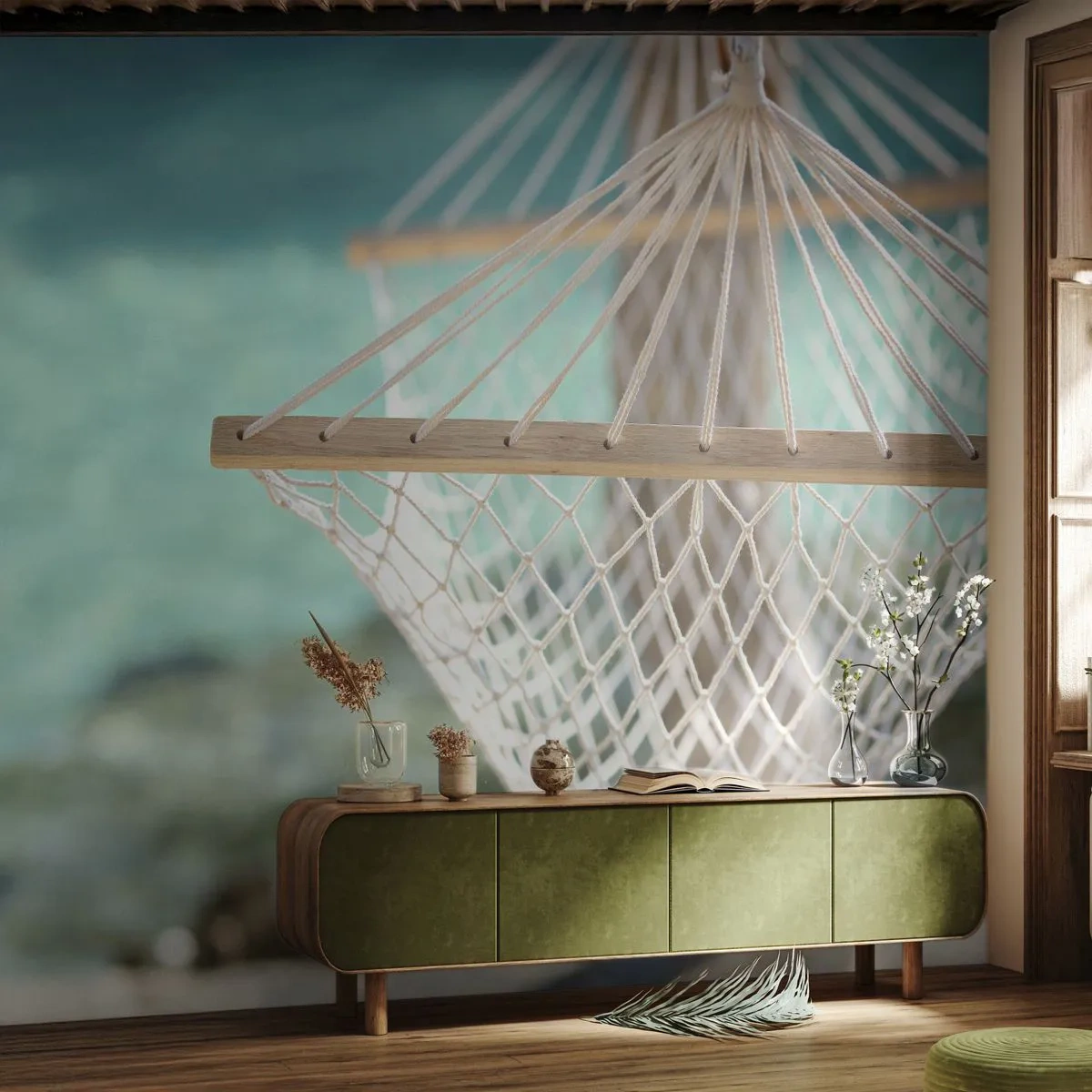 Fotótapéta Premium Canvas - Itt az ideje a pihenésnek - Függőágy, Strand, Utazások - 300x210 cm