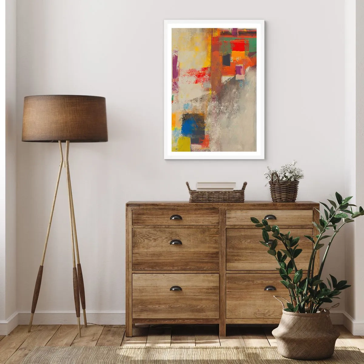 Poszter fekete keretben - Színgeometria - 61x91 cm