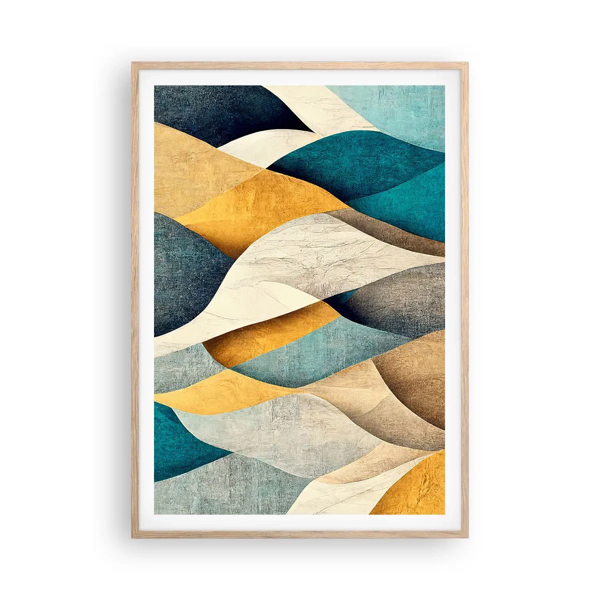 Poszter világos tölgy keretben - Ritmus és hullámzás - 70x100 cm