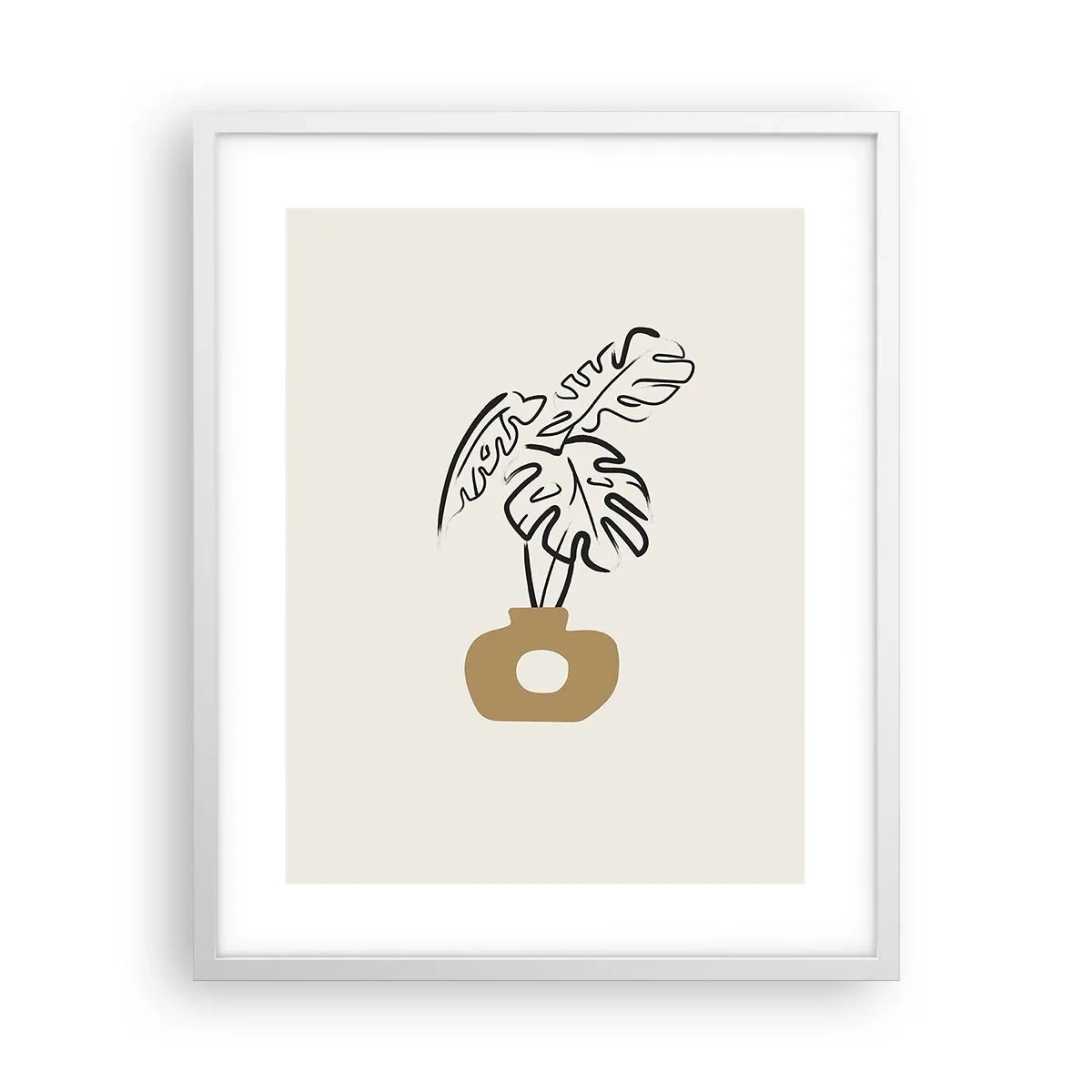 Poszter fekete keretben - Monstera - a ház díszítése - 40x50 cm