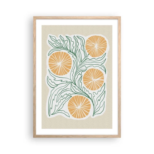 Poszter világos tölgy keretben - Etnikus egy csipet absztrakcióval - 50x70 cm