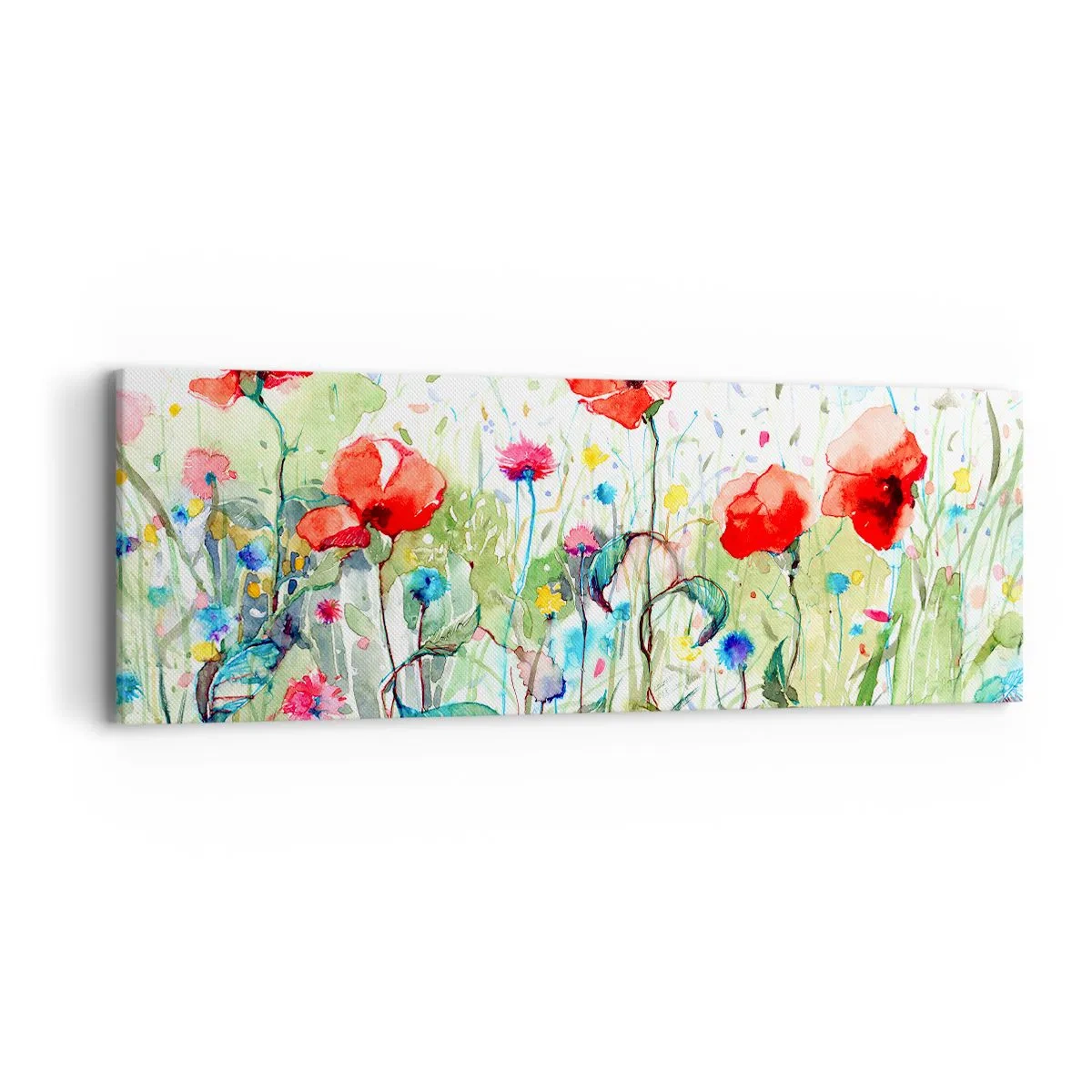 Vászonkép - Virágzó májusi rét - 90x30 cm