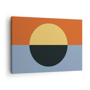 Vászonkép - Geometrikus absztrakció kontrasztos színekkel - 70x50cm - A meleg és a hideg kompozíciója - Modern fali dekoráció nappalihoz és hálószobához ARTTOR