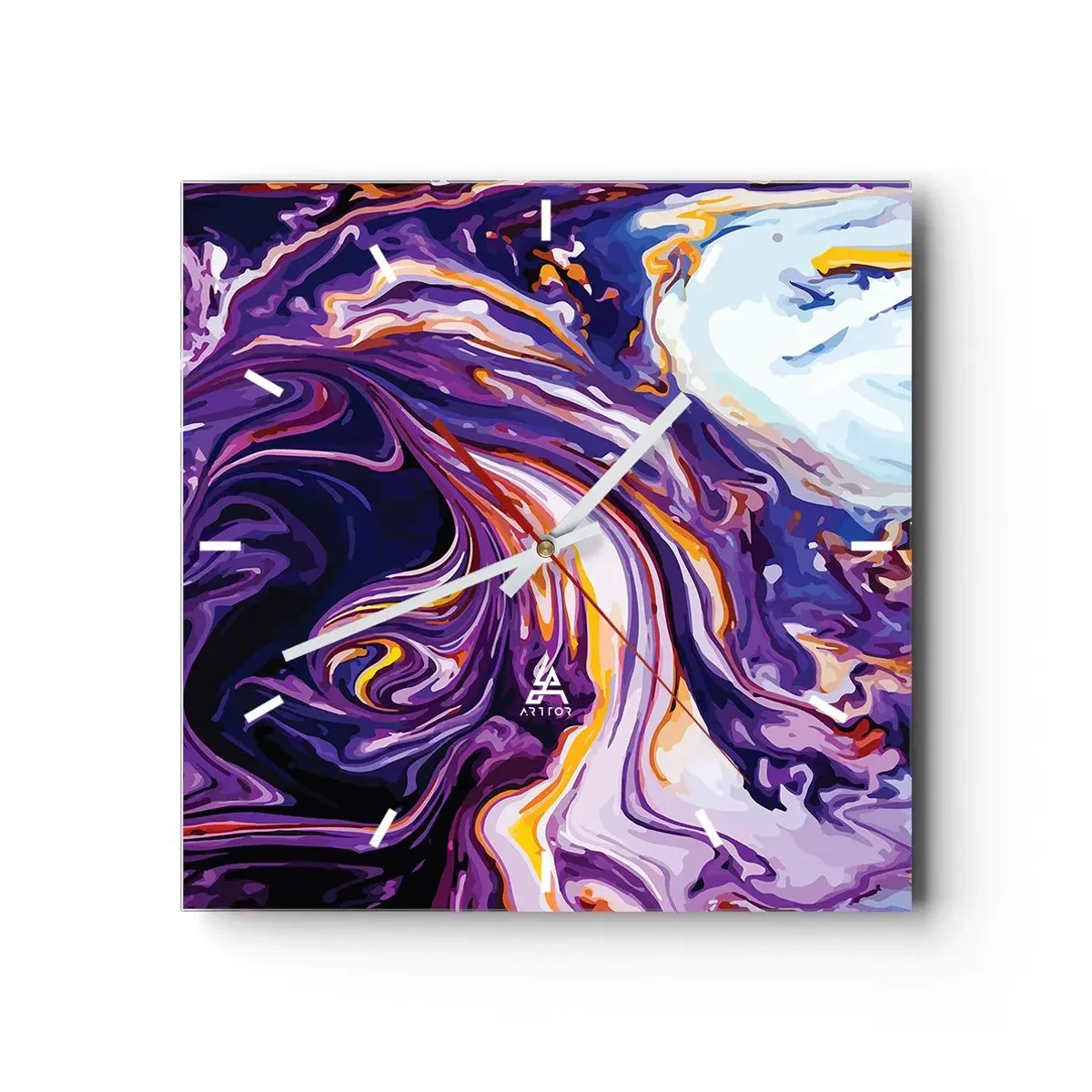 Falióra, Óra - A tér behajtása lila színben - 30x30 cm