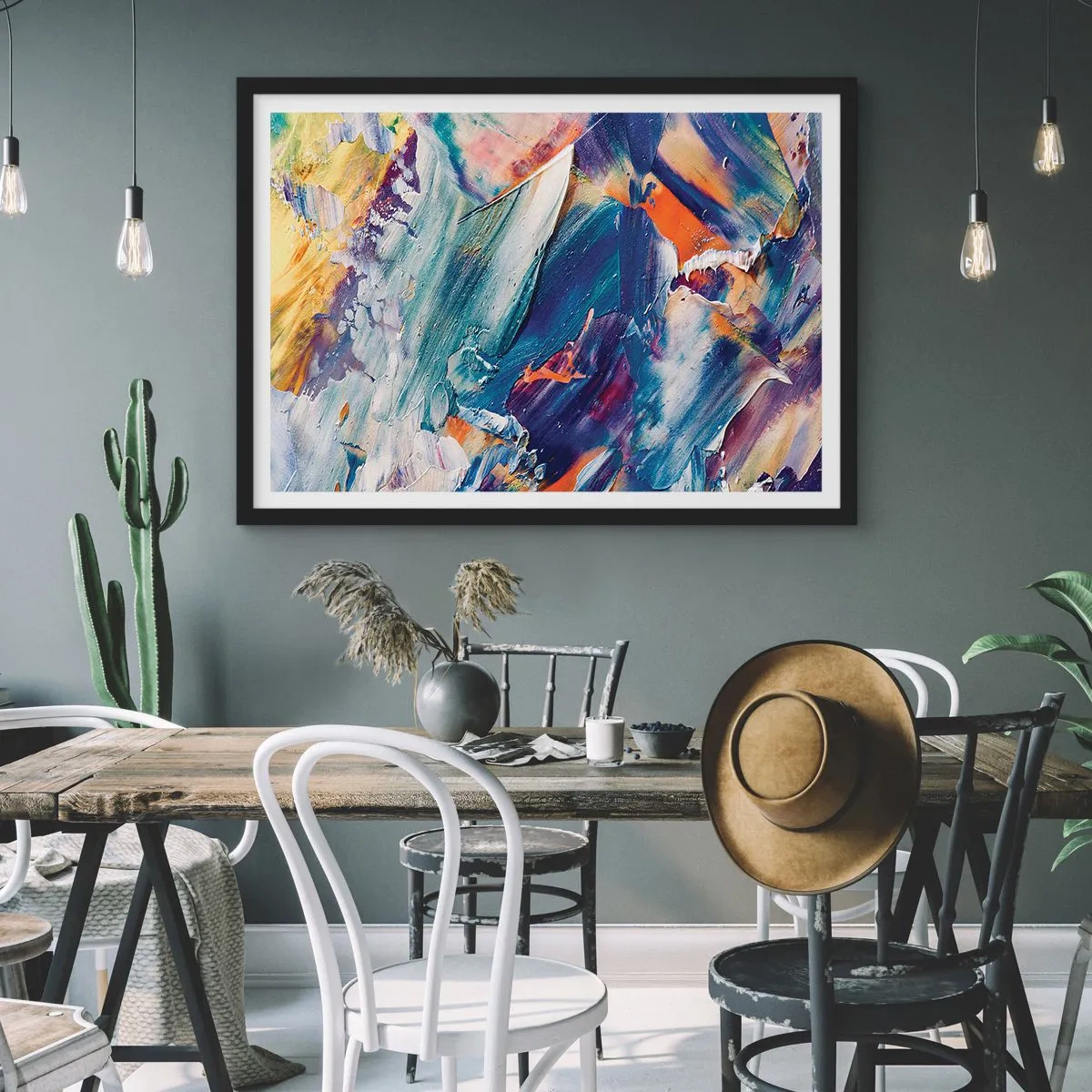 Poszter fehér keretben - Színkavalkád - 50x40 cm