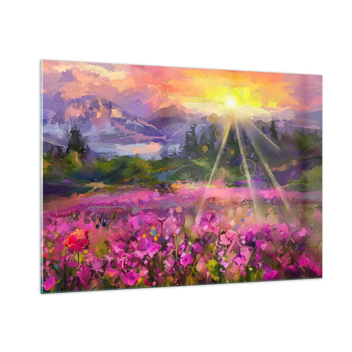 Üveg kép - A völgyben a nap védelme alatt - 100x70 cm