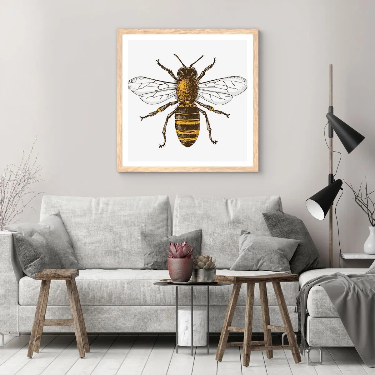 Poszter világos tölgy keretben - Gyönyörű és jó - 40x40 cm