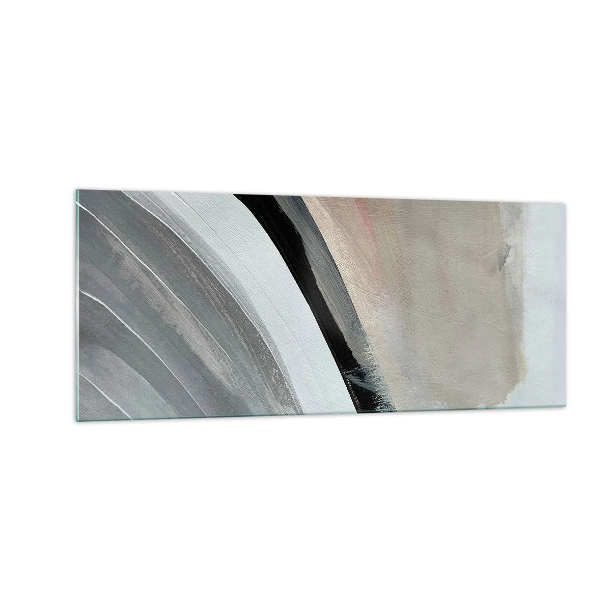 Üveg kép - Kompozíció: a fekete és szürke íve - 100x40 cm