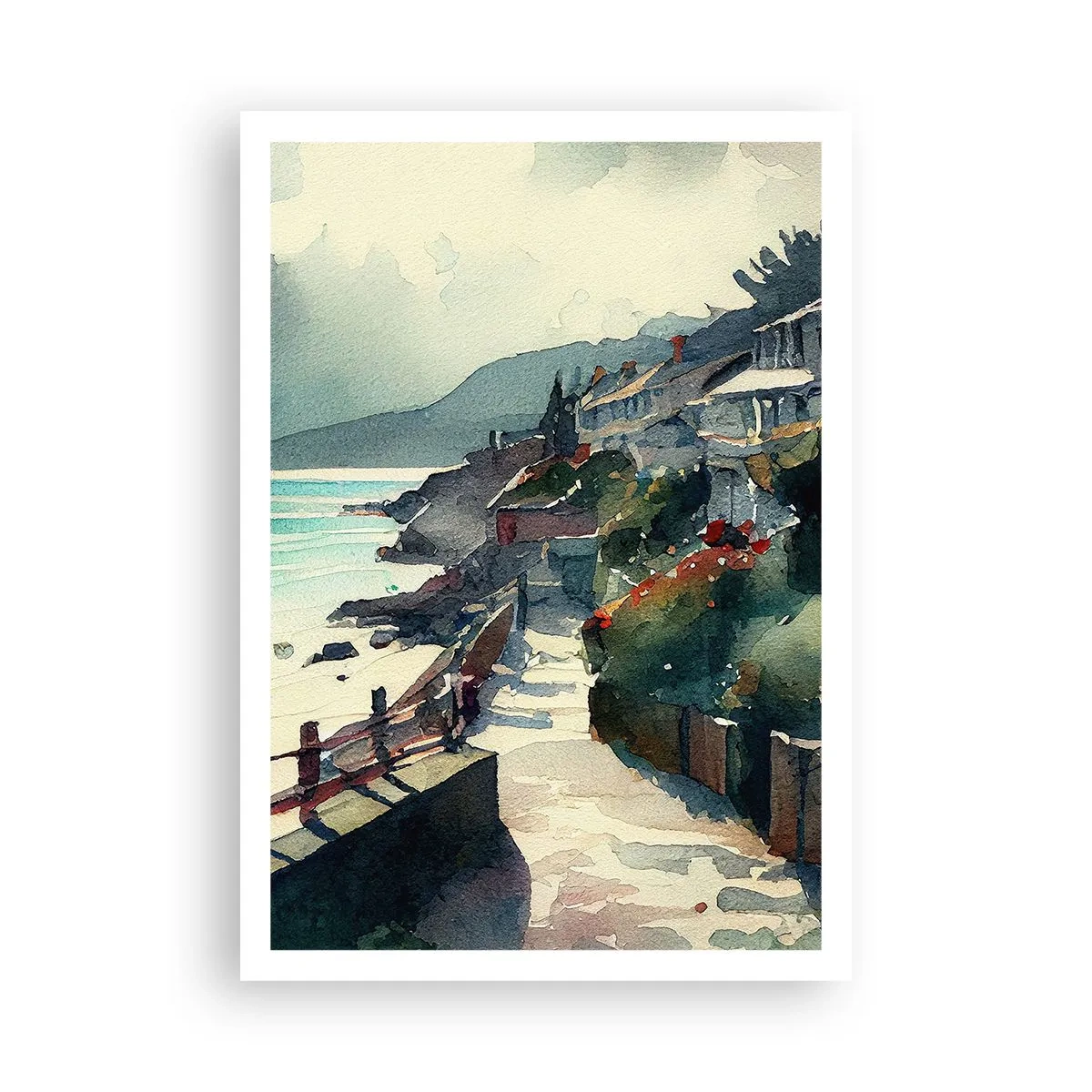 Poszter - Mediterrán város - 70x100 cm