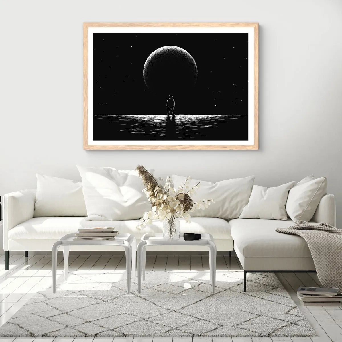 Poszter világos tölgy keretben - Szemtől szemben - 100x70 cm