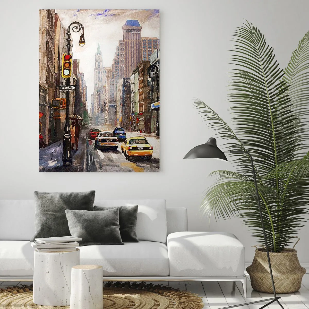 Üveg kép - New York – esőben is színes - 50x70 cm