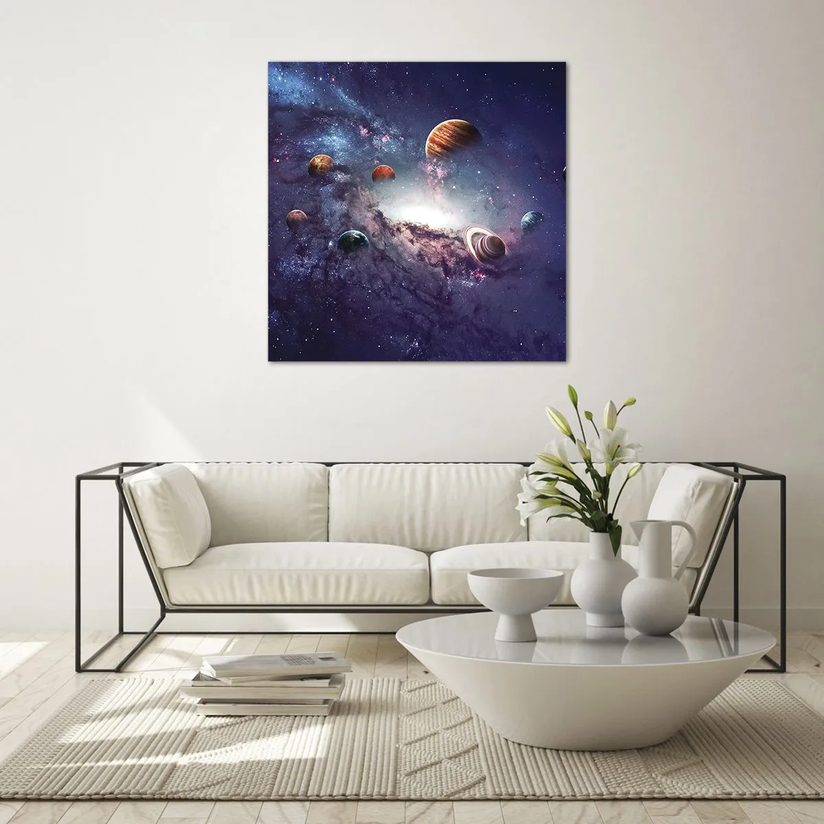 Üveg kép - Napos táncrendszer - 70x70 cm