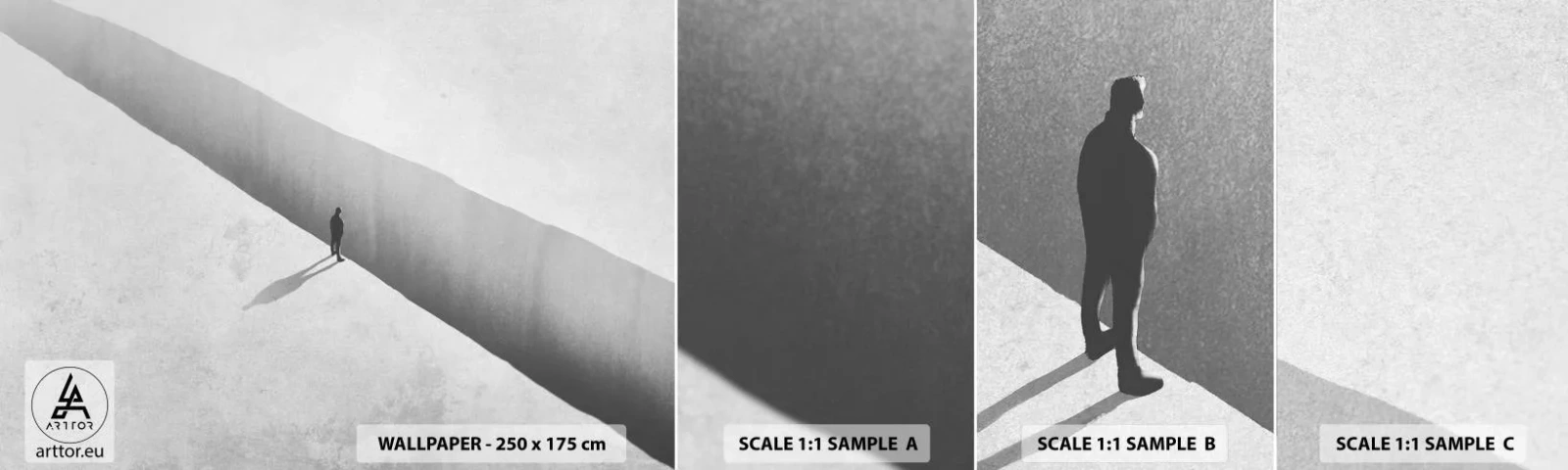 Fotótapéta Minta Standard Eco - Fényes célpont - Szakadék, Minimalizmus, Férfi - 100x30 cm