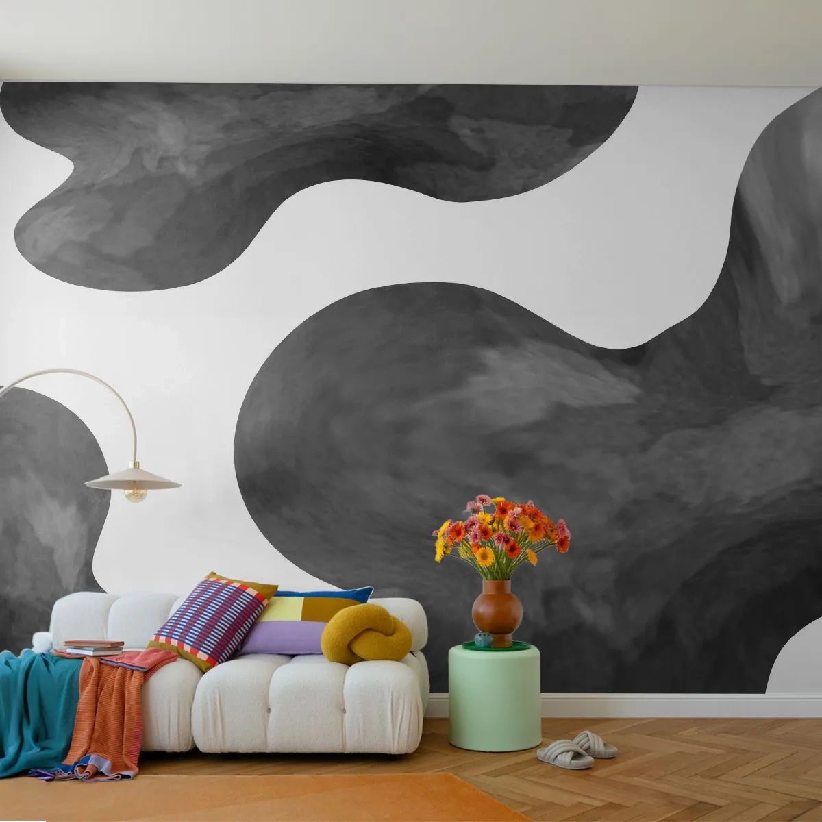 Fotótapéta Premium Canvas - A tejút - Absztrakció, Darab, Fekete és fehér - 400x280 cm