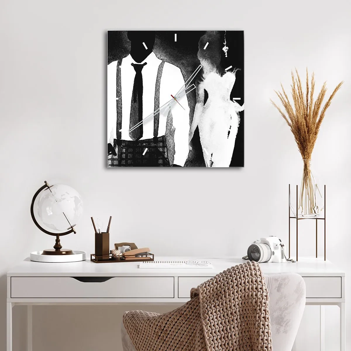 Falióra, Óra - Noir légkörben - 40x40 cm