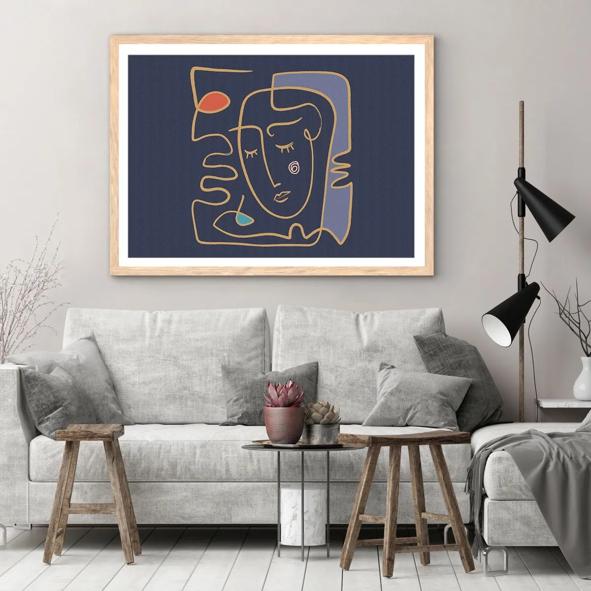 Poszter világos tölgy keretben - Álmodozásban - 70x50 cm