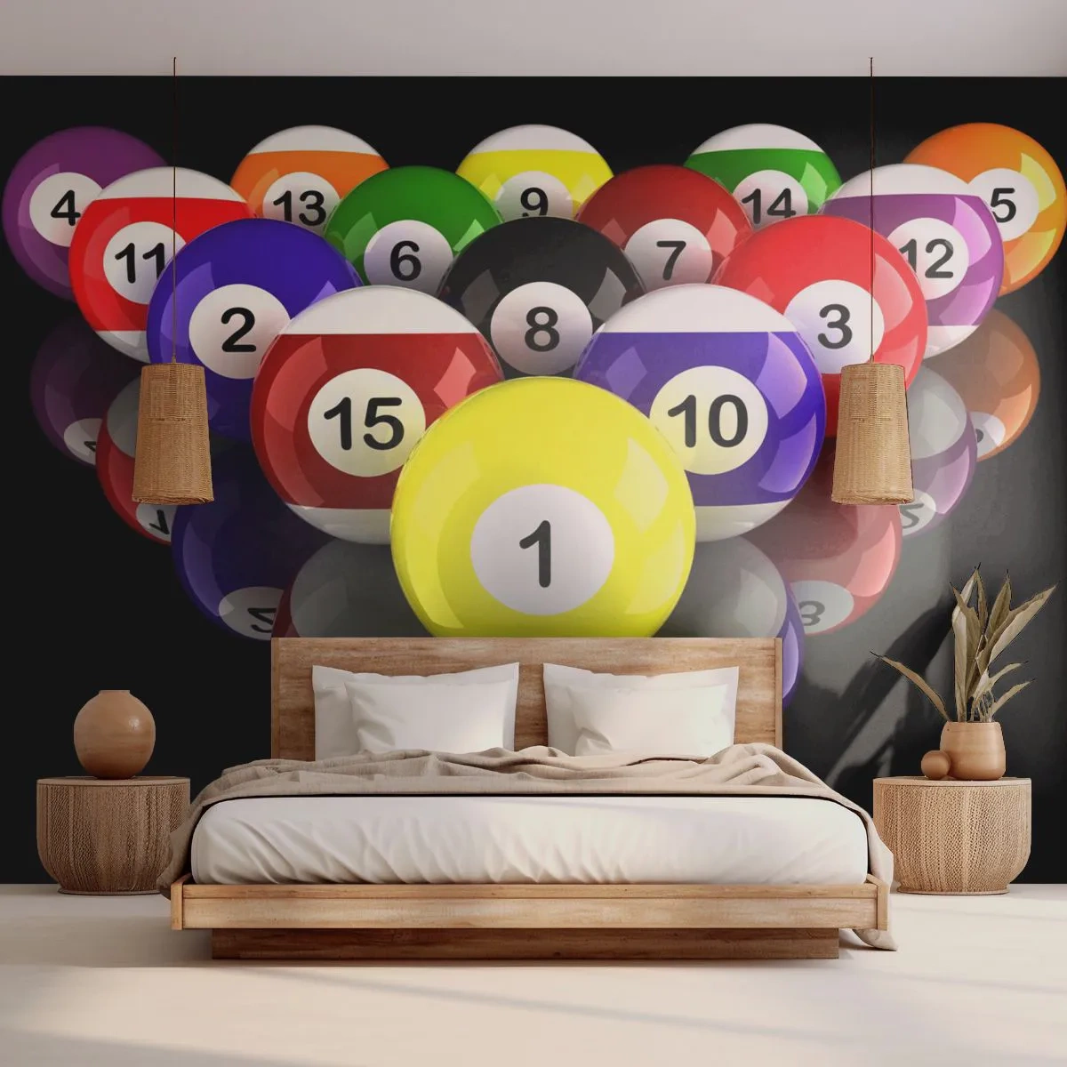 Fotótapéta Premium Sand - Különböző játék színek - Sport, Biliárd, Biliárd labdák - 350x256 cm