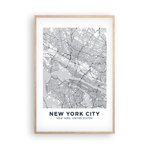 Poszter világos tölgy keretben - Metropolisz anatómiája - 61x91 cm